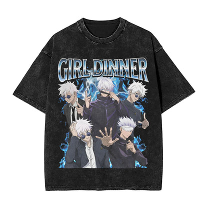 Summer Jujutsu Kaisen Choso girl dinner anime  Washed T Shirt Merch Oversize T-Shirts  for Men Women Tee - Jujutsu Kaisen Merch - Free Shipping Buy Now