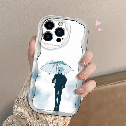 Coque de téléphone J-Jujutsu K-Kaisen Geto Gojo pour Apple iPhone 15 14 13 12 11 XS XR X Pro Max Plus Wave Oil Cover