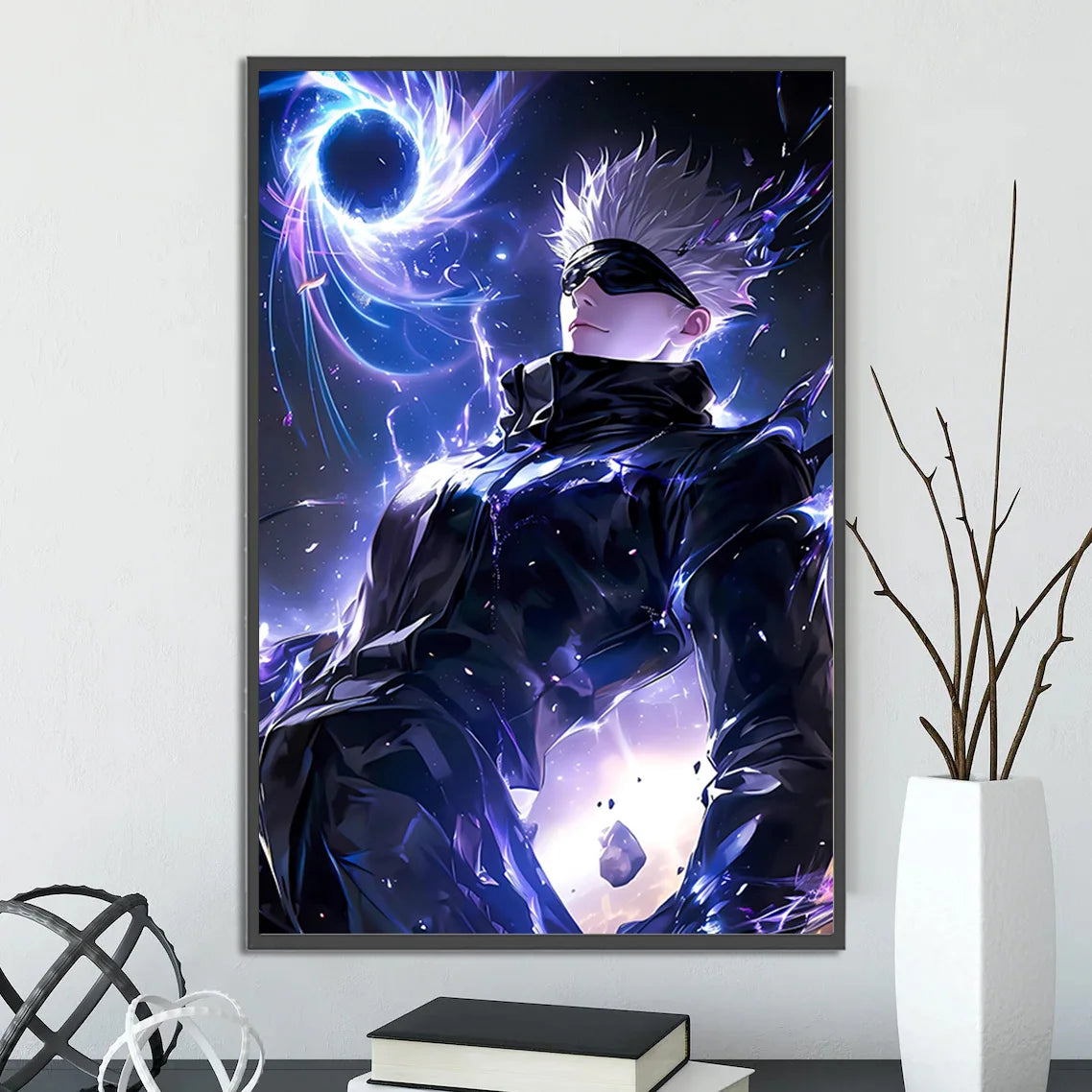 J-Jujutsu Gojo Satoru Self-adhesive Poster Painting Wall Art Bedroom Figures Home Decoration Cartoons Decor Anime Wallpaper