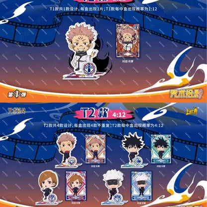 Genuine KAYOU Jujutsu Kaisen Satoru Gojo Fushiguro Megumi Itadori Yuji Standing Plates Warlock Edition Anime Collection Cards
