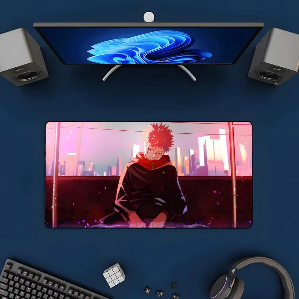 Jujutsu Kaisen Itadori Yuji Mouse Pad Mousepad Large Gaming Mouse Pad LockEdge Thickened Computer Keyboard Table Desk Mat