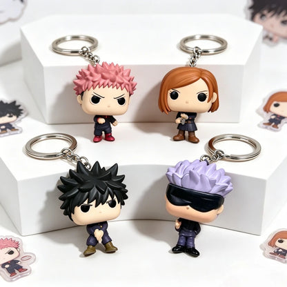 New Anime Jujutsu Kaisen Keychain Satoru Gojo Nobara Kugisaki Yuji Itadori Vinyl Dolls Model Toys Pendant Children Gifts