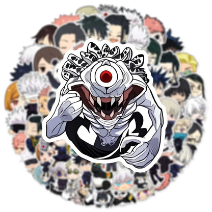60Pcs Cartoon Cute Jujutsu Kaisen Stickers DIY Stickers Scrapbooking Phone Luggage Skateboard Waterproof Decals