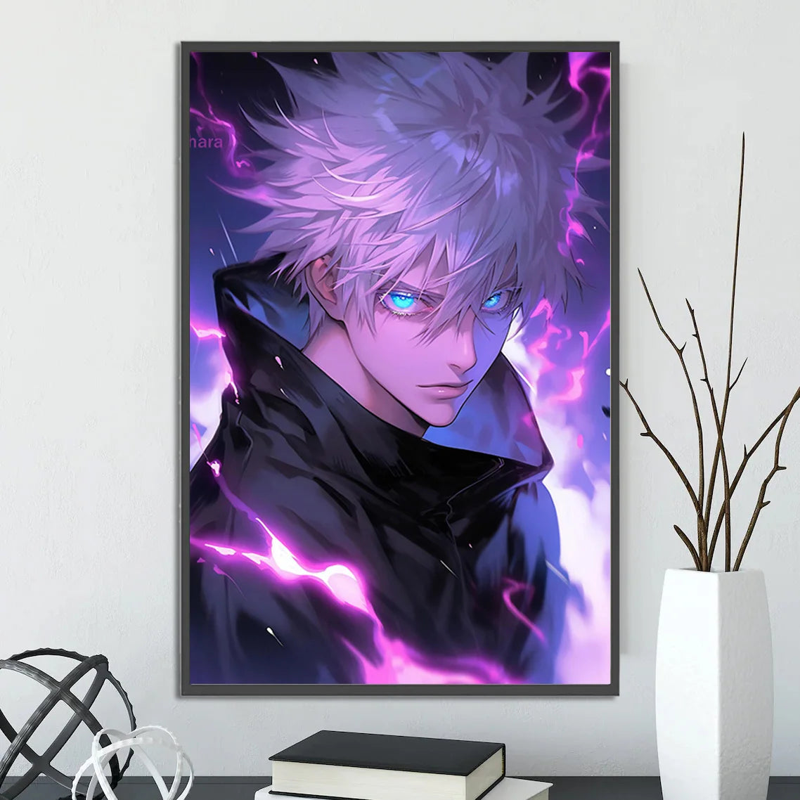 Jujutsu Kaisen Self-adhesive Poster Home Decoration Anime Figures Painting Wall Art Bedroom Cartoons Decor Gojo Satoru Wallpaper