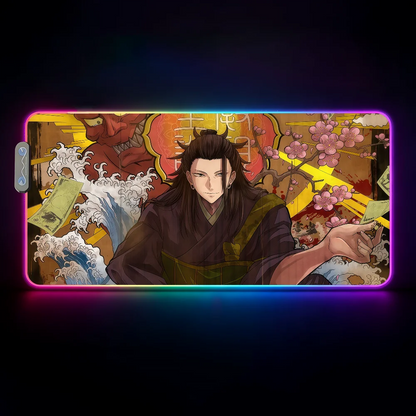 Hot Anime J-Jujutsu K-Kaisen-S Mouse Pad  RGB Led Gaming Bedroom Office Desk Non-Slip Mat  Waterproof Large