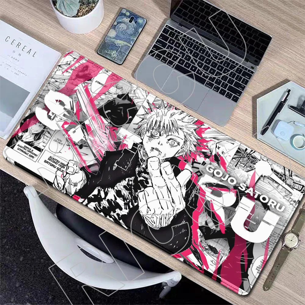XXL J-Jujutsu Kaisen Gojo Satoru Mouse Pad Carpet Cartoon Anime Gaming Mousepad Non-Slip Rubber Desk Mat Computer Laptop Office