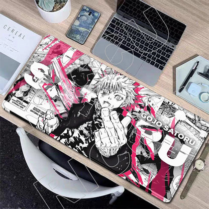XXL J-Jujutsu Kaisen Gojo Satoru Mouse Pad Carpet Cartoon Anime Gaming Mousepad Non-Slip Rubber Desk Mat Computer Laptop Office