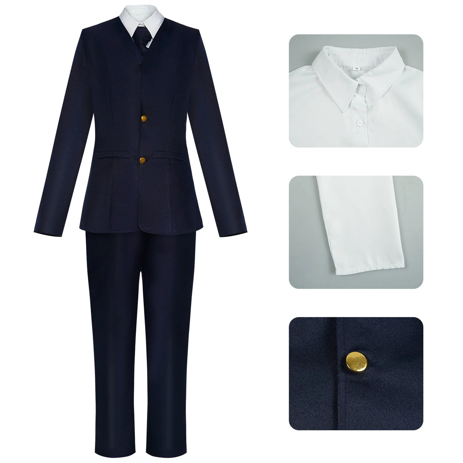 Anime Kaisen Miwa Kasumi Cosplay Costume Japanese Navy Blue High Halloween School Uniforms Coat Adult Woman Men Campus Suit - Jujutsu Kaisen Merch - Free Shipping Buy Now