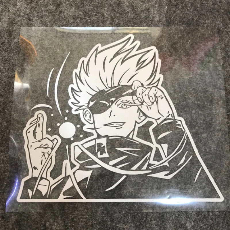 Jujutsu Kaisen Anime Peripherals Gojo Satoru Car Reflective Laser Stickers Motorcycle Computer Notebook Computer Case Stickers