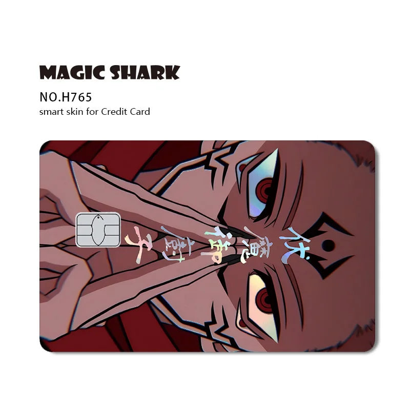 J-Jujutsu K-Kaisen Anime Laser Holographic Itadori Yuji Megumi Fushiguro Gojo Satoru Credit Debit Bank Card Sticker Film Skin