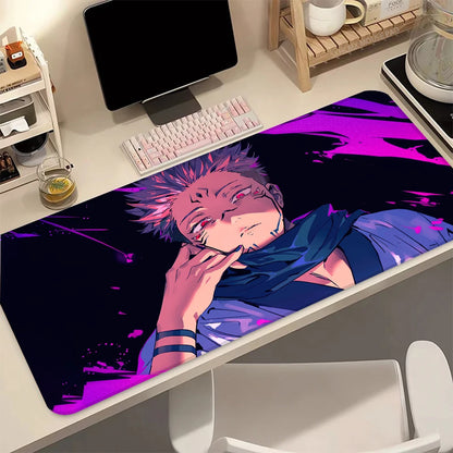 Anime J-Jujutsu K-Kaisen Sukuna XXL Large Desk Mat Mousepad Stitched Edges Waterproof Computer Laptop Gaming Office Desk Decor