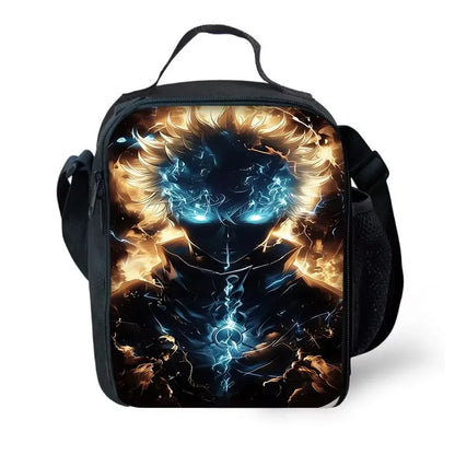 Sac à dos d'école Anime J-Jujutsu Kaisen pour enfant avec sacs à déjeuner, trousses à crayons, sacs d'école pour garçons et filles, meilleur cadeau