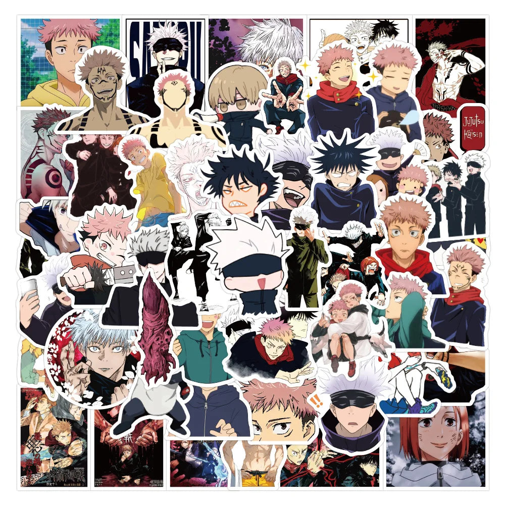 51-73pcs Set Jujutsu Kaisen Anime Itadori Yuji Gojo Satoru Geto Suguru Figures Cute Cartoon Diy Stickers Fans Peripheral Gift