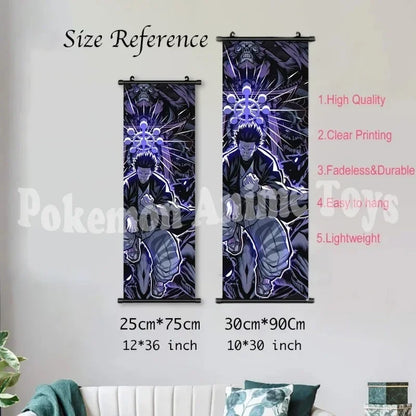 Anime J-Jujutsu Kaisen Character Gojo Satoru Room Home Decoration Mural Gift Hanging Scroll Print Canvas Poster Painting Decor