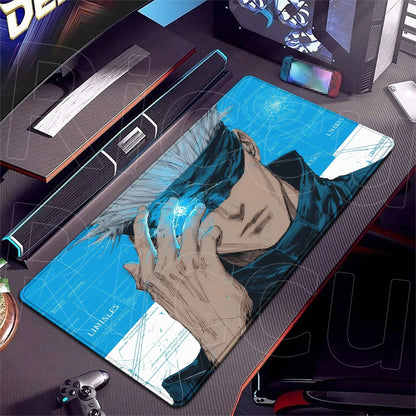 HD XXL Ryomen Sukuna 400x900mm Black Anime Jujutsu Kaisen Mouse Pad Gojo Satoru MousePad Computer Gaming PC Accessories Desk Mat
