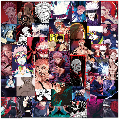 50Pcs Anime Jujutsu Kaisen Poster Stickers DIY Stickers Scrapbooking Phone Luggage Skateboard Waterproof Graffiti Decals