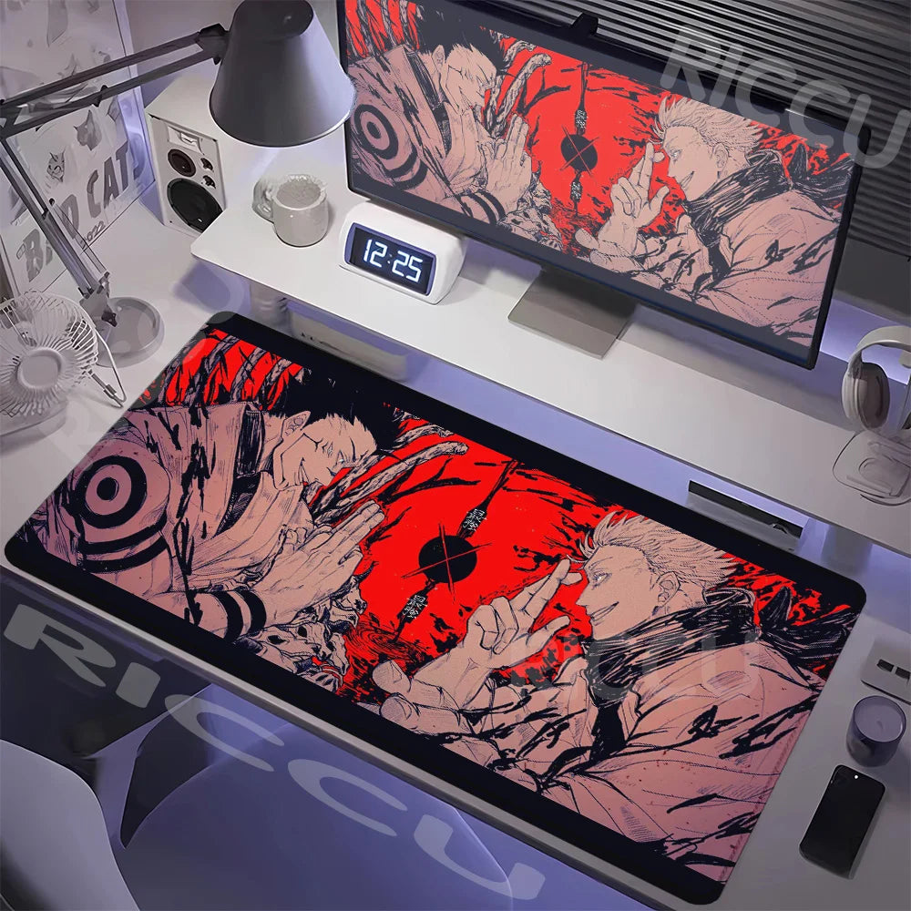 Large Gaming Mouse Pad J-ujutsu Kaisen Gojo Satoru Mouse pad LockEdge Thickened Computer Keyboard Desk Mat Rubber Anti slip Mats