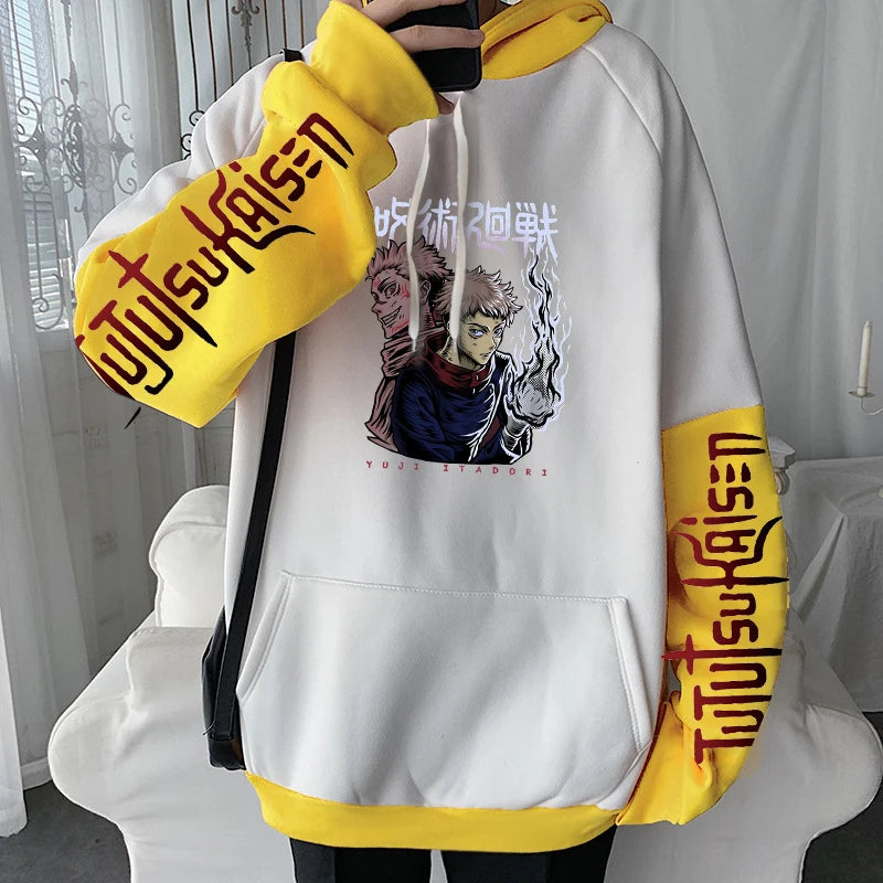 Japanese Anime Jujutsu Kaisen Hoodies Gothic Sukuna Ryoumen Yuuji Itadori Autumn Winter Men Plus Size Long Sleeve Sweatshirts - Jujutsu Kaisen Merch - Free Shipping Buy Now