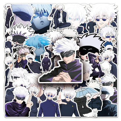 10/30/50/80 Cartoon Jujutsu Kaisen Anime Character Gojo Satoru Sticker Waterproof Decals Motorcycle Luggage Helmet Cool Stickers