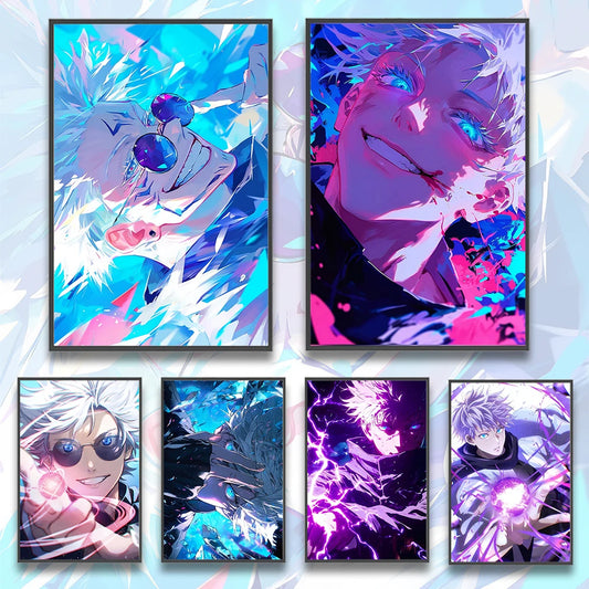Jujutsu Kaisen Gojo Satoru Self-adhesive Poster Figures Home Decoration Anime Wallpaper Painting Wall Art Bedroom Cartoons Decor