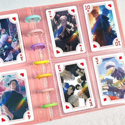 54Pcs Cute Jujutsu Kaisen Playing Cards Cartoon Yuji Itadori & Megumi Fushiguro Cards, Exquisite Poker for Party & Birthday Gift