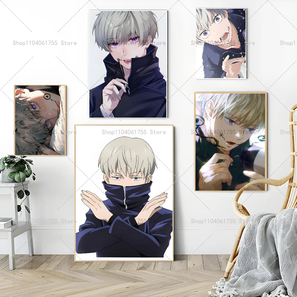 1PC Anime Jujutsu Kaisen Inumaki Toge Poster Self-adhesive Art Waterproof Paper Sticker Coffee House Bar Room Wall Decor