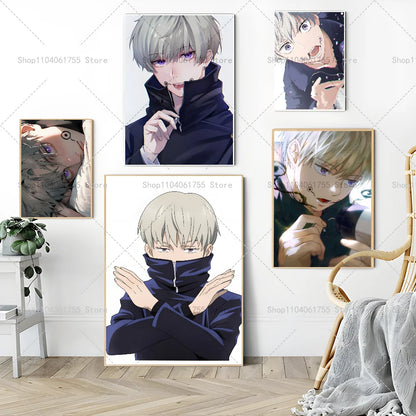 1PC Anime Jujutsu Kaisen Inumaki Toge Poster Self-adhesive Art Waterproof Paper Sticker Coffee House Bar Room Wall Decor