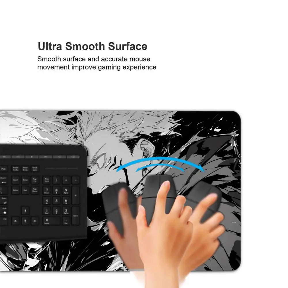 HD 60x30CM Black Anime Jujutsu Kaisen XXL Mouse Pad Gojo Satoru Mouse Pads Computer Gaming Peripheral PC Accessories Desk Mat