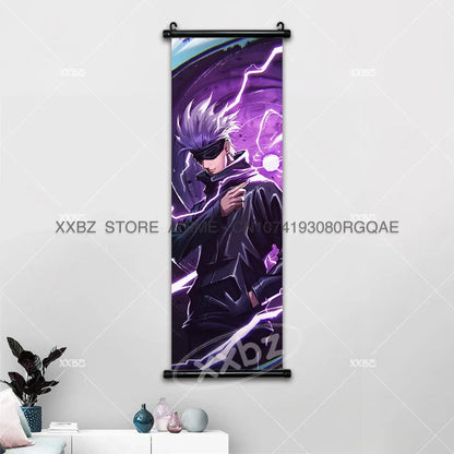Jujutsu Kaisen Anime Poster Itadori Yuji Wall Art Fushiguro Megumi Room Decor Gojo Satoru Hanging Painting Nobara Scroll Picture