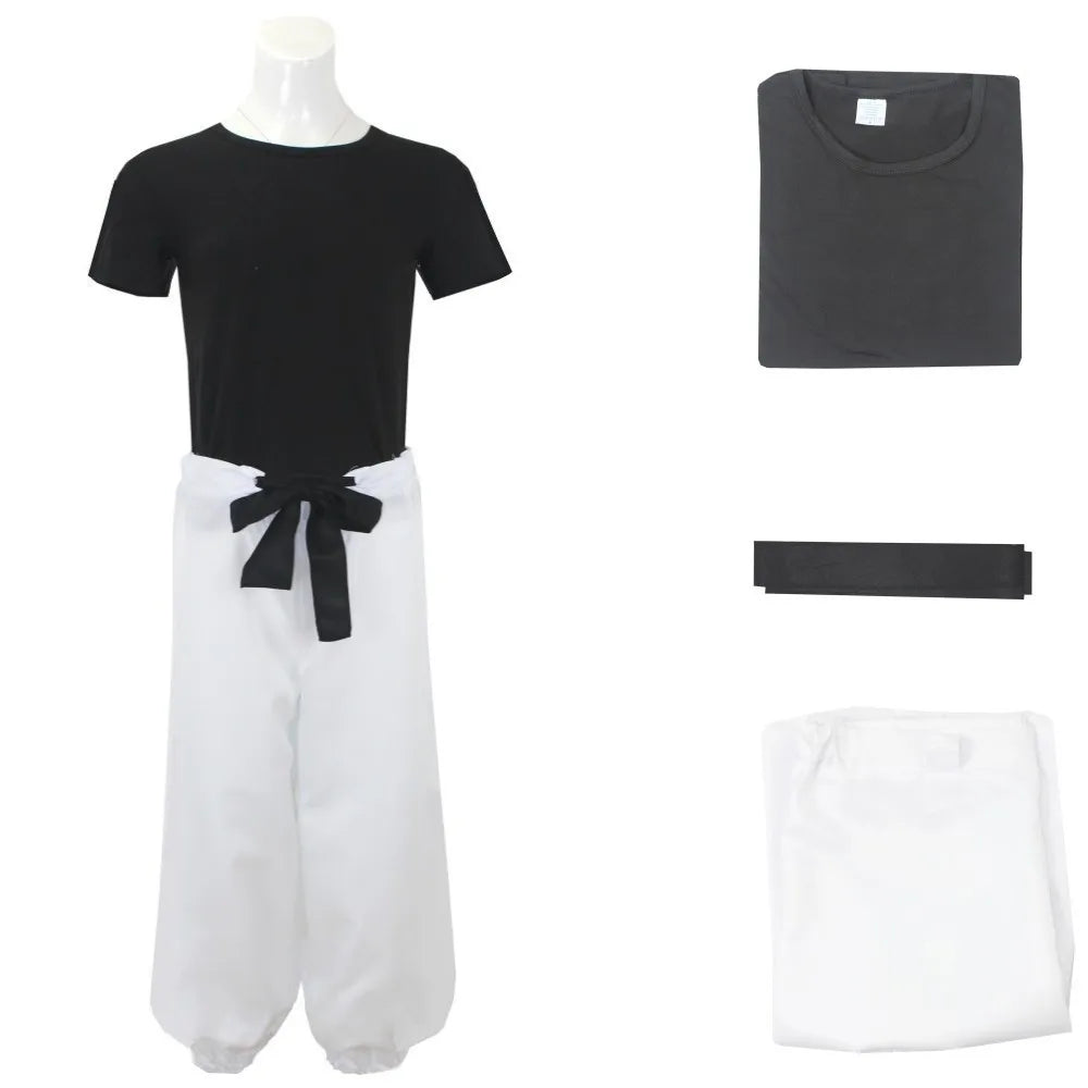 Jujutsu JJK Manga Anime Fushiguro Toji Satoru Gojo Cosplay Costume Wig T-shirt Pants Rose Net Halloween Christmas - Jujutsu Kaisen Merch - Free Shipping Buy Now