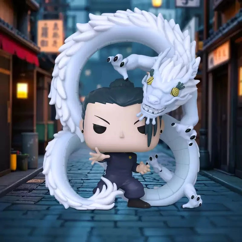 Original Funko POP! Premium Jujutsu Kaisen #1891 Suguru Geto with Cursed Spirit Dragon Figure Anime Collectible Desktop Display