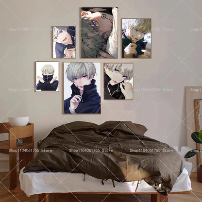 1PC Anime Jujutsu Kaisen Inumaki Toge Poster Self-adhesive Art Waterproof Paper Sticker Coffee House Bar Room Wall Decor