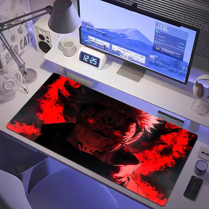 Large Gaming Mousepad Jujutsu Kaisen Mouse Pad Anime Gojo Satoru Desk Mat Gamer Company Keyboard Mouse Mats Computer Carpet
