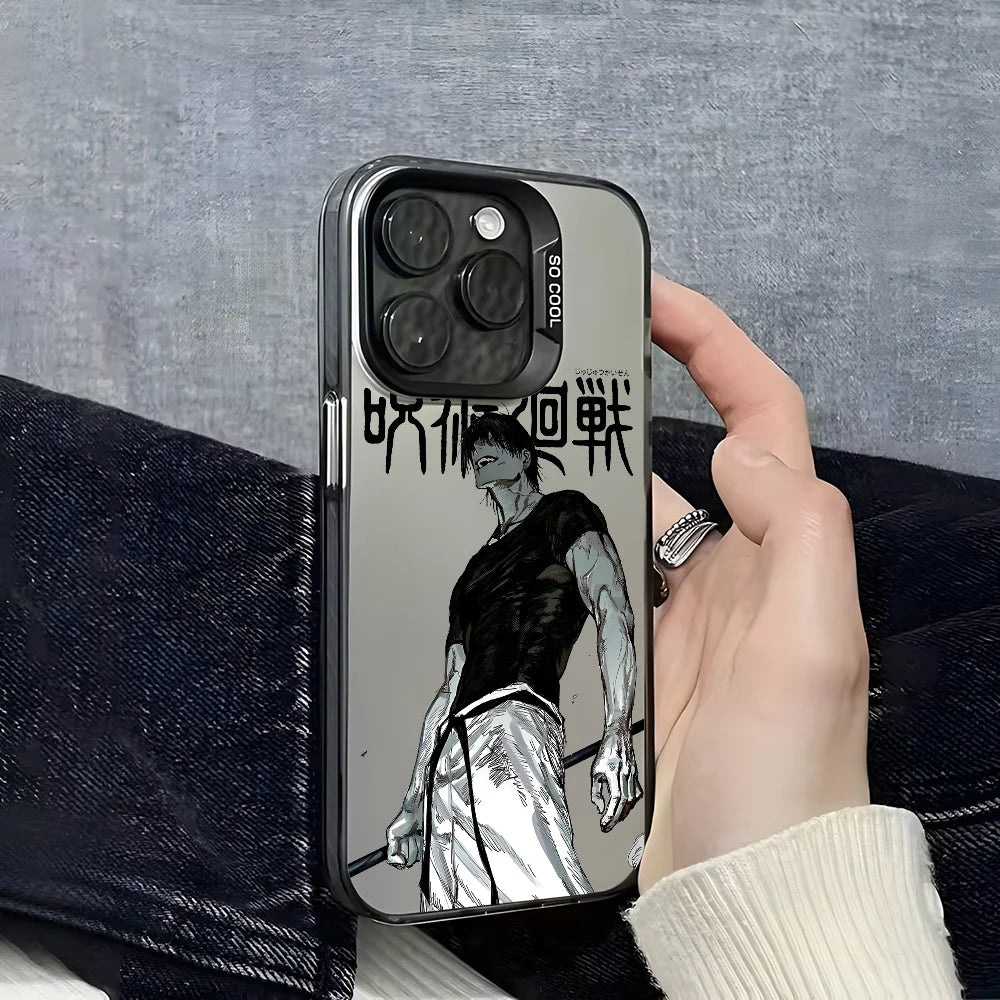 Coque de téléphone Jujutsu Toji Kaisen Abraz pour iPhone 16 15 14 13 12 11 Pro Max Noir Violet Mat F-Fushiguro Candy Ultra-mince Souple
