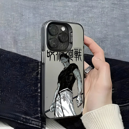 Coque de téléphone Jujutsu Toji Kaisen F-Fushiguro Candy Abraz pour iPhone 16 15 14 13 12 11 Pro Max Noir Violet Mat Ultra-mince Souple