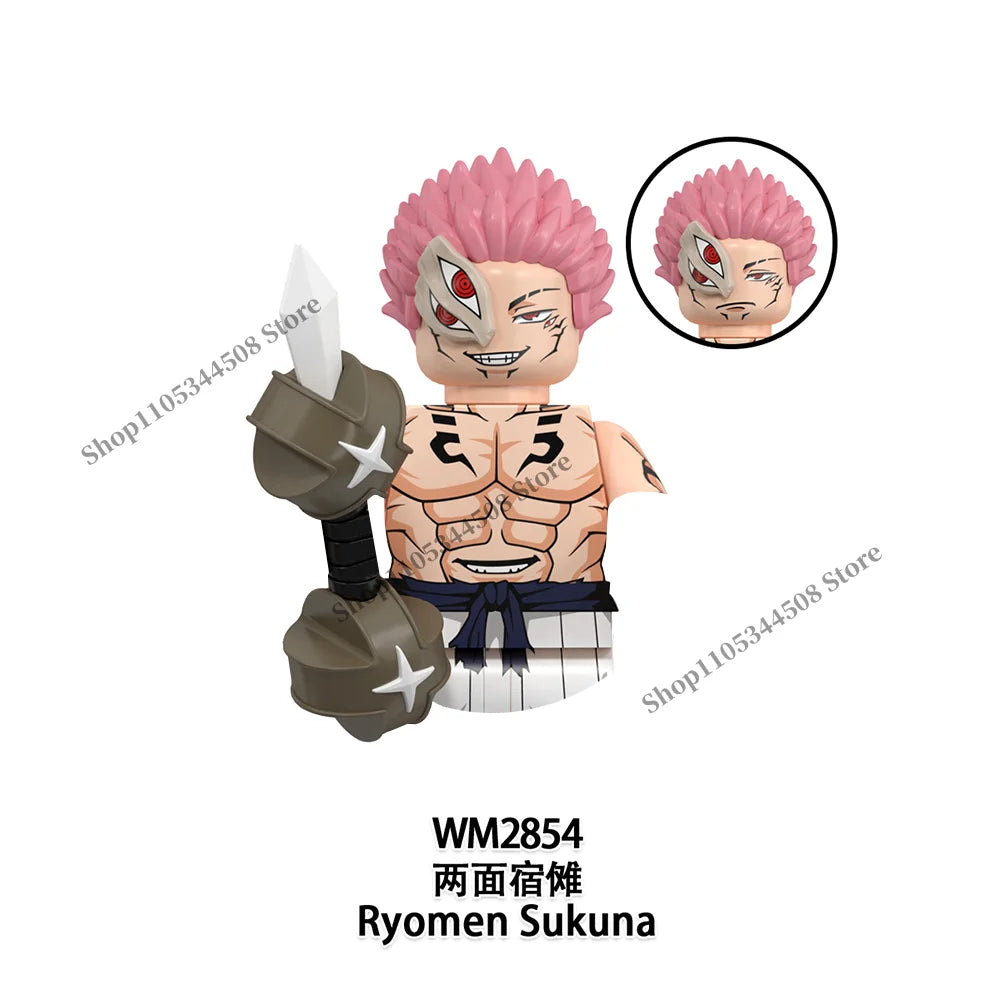 Jujutsu Kaisen MINI Puzzle Brick toys Makora Gojo Satoru Rogo Ryomen Sukuna Kugisaki Nobara Building Blocks Collection Gift
