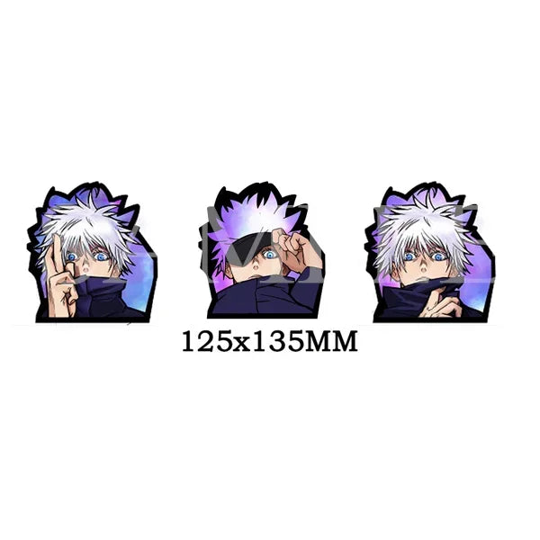 Jujutsu Kaisen Series Combination Complete Works 3D Gradient Car Stickers Anime Peripherals Suitable for Car Notebooks, Etc.