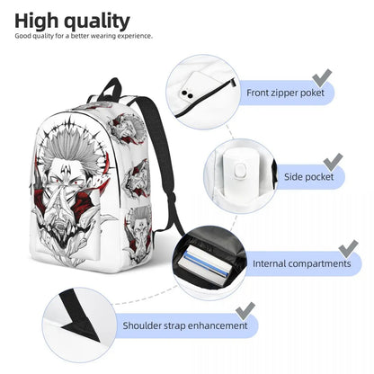 Sac à dos Jujutsu Kaisen Sukuna pour hommes et femmes, mode étudiant, randonnée, voyage, sac à dos, anime, manga, ordinateur portable, sacs en toile, sport