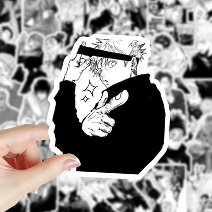 10/30/50/100pcs Classic Anime Jujutsu Kaisen Cartoon Stickers Black White Graffiti Decals for Kids Toys Cool Japan Manga Sticker