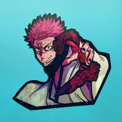 Itadori Yuji Motion Car Sticker Jujutsu Kaisen 3D Lenticular Sticker Waterproof Decal for Suitcase,Laptop,Refrigerator,Etc Gift