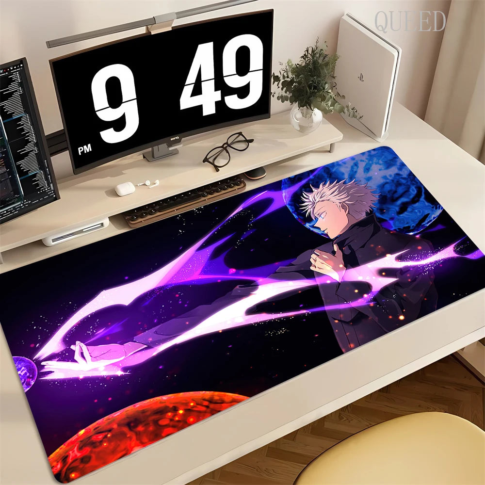 90x40CM Black Anime Jujutsu Kaisen Large Mouse Pad Ryomen Sukuna Xxl MousePads Pc Computer Gaming Accessories Non-slip Desk Mat