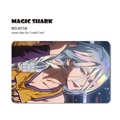 J-Jujutsu K-Kaisen Anime Laser Holographic Itadori Yuji Megumi Fushiguro Gojo Satoru Credit Debit Bank Card Sticker Film Skin