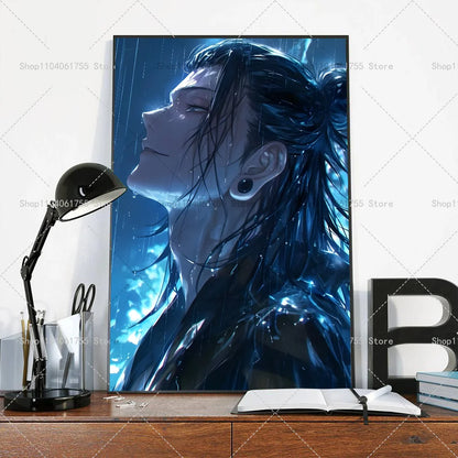 1PC Anime Jujutsu Kaisen Geto Suguru Poster Self-adhesive Art Waterproof Paper Sticker Coffee House Bar Room Wall Decor