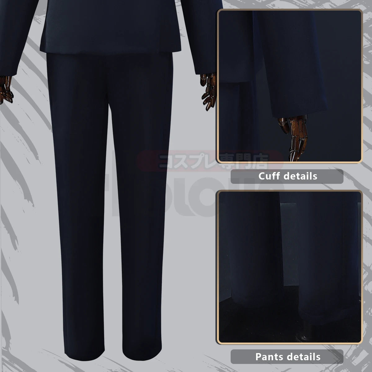 HOLOUN Jujutsu JJK Manga Anime Suguru Geto Satoru Gojo Cosplay Costume Wig Dark Blue Jacket Pants Uniform Rose Net Halloween - Jujutsu Kaisen Merch - Free Shipping Buy Now