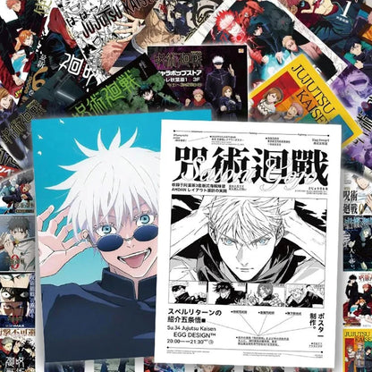 10/30/60pcs Anime Jujutsu Kaisen Posters Stickers Waterproof Graffiti Skateboard Suitcase Bike Cool Cartoon Sticker Kid Toy Gift