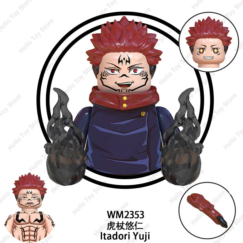 Jujutsu Kaisen Hot Anime Mini Acion Figures Satoru Gojo Model Classic Cartoon Building Blocks Itadori Yuji Dolls Bricks Toy Gift