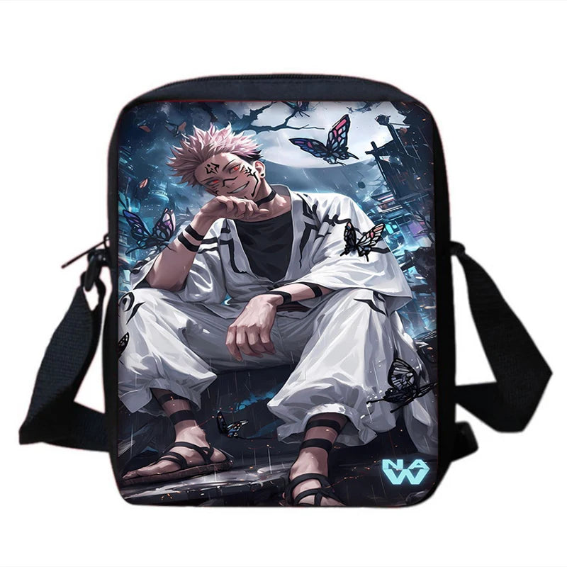 Ensemble de sacs à dos d'école Jujutsu Kaisen Satoru Gojo pour enfants, avec sac à bandoulière, sacs à crayons, sacs d'école pour garçons et filles, meilleur cadeau