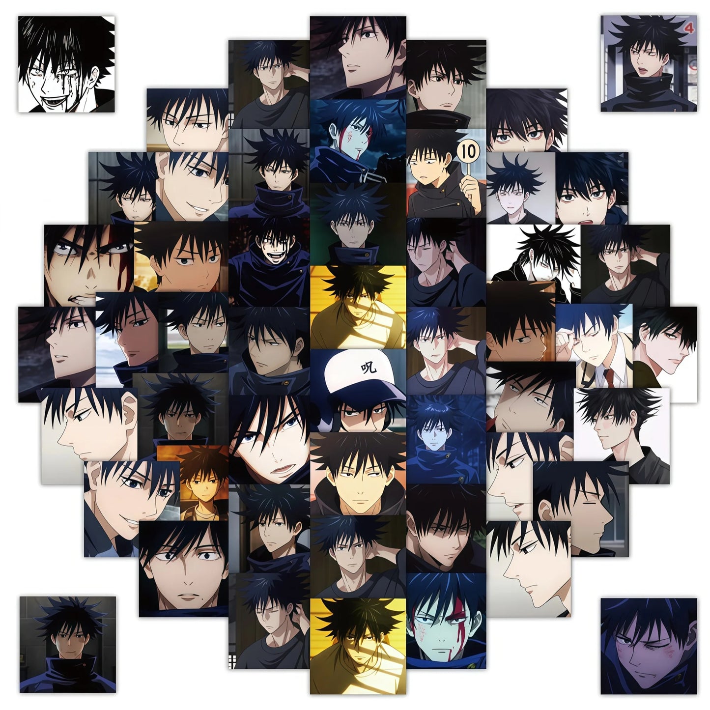 59pcs Jujutsu Kaisen Megumi Fushiguro Stickers, Suitable for Laptops, Phone Cases, Planners, DIY, Anime Doodle Stickers