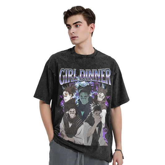 Summer Jujutsu Kaisen Choso girl dinner anime  Washed T Shirt Merch Oversize T-Shirts  for Men Women Tee - Jujutsu Kaisen Merch - Free Shipping Buy Now