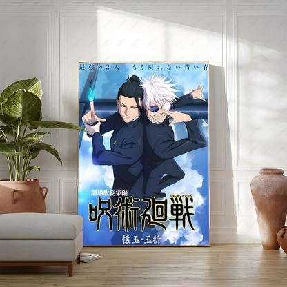 Poster Sticky Wall Art J-Jujutsu K-Kaisen Anime Printing Waterproof Home Living Bed Room Bar Aesthetic Decor